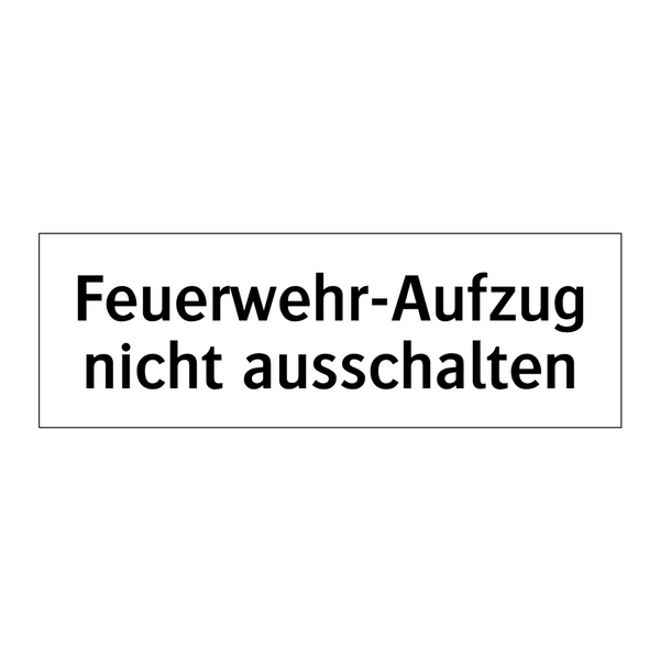 Feuerwehr-Aufzug nicht ausschalten