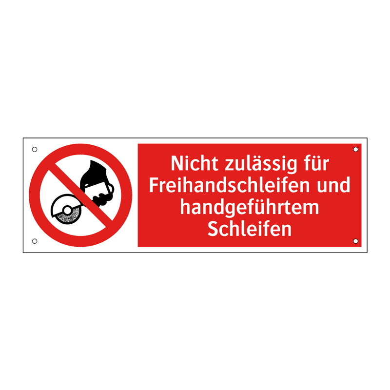 Nicht zulässig für Freihandschleifen und handgeführtem Schleifen
