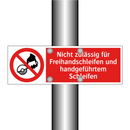 Nicht zulässig für Freihandschleifen und handgeführtem Schleifen