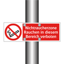 Nichtraucherzone Rauchen in diesem Bereich verboten