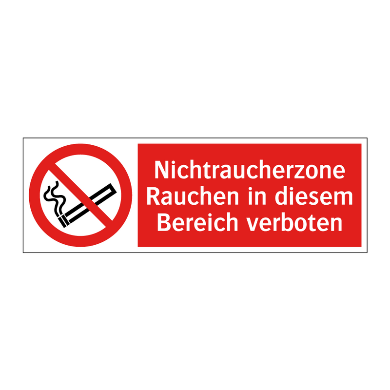 Nichtraucherzone Rauchen in diesem Bereich verboten