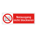 Notausgang nicht blockieren