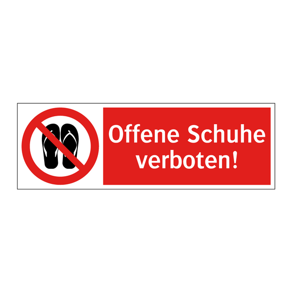 Offene Schuhe verboten!