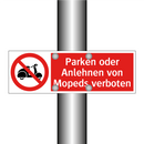 Parken oder Anlehnen von Mopeds verboten