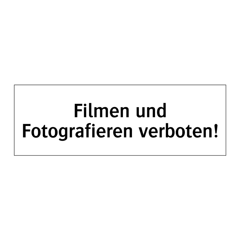 Filmen und Fotografieren verboten!