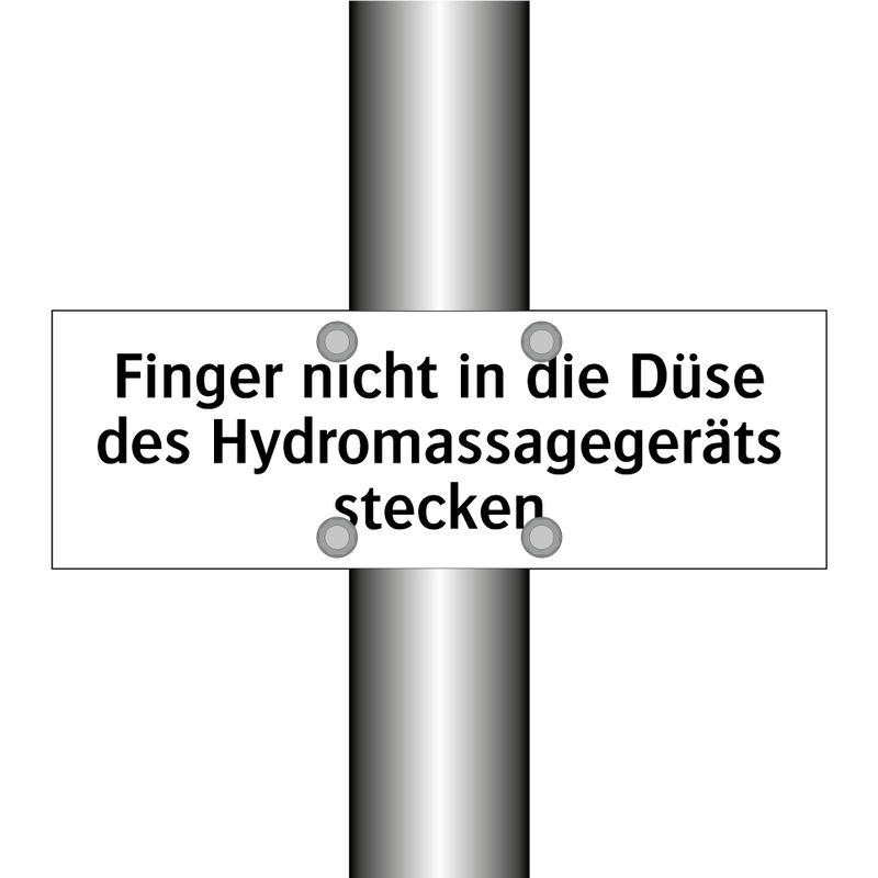 Finger nicht in die Düse des Hydromassagegeräts stecken
