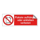 Plakate aufhängen oder ankleben verboten