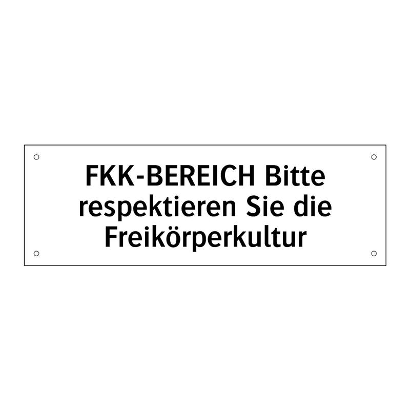FKK-BEREICH Bitte respektieren Sie die Freikörperkultur