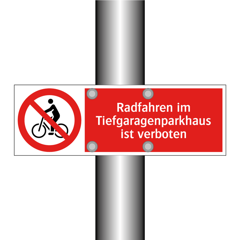 Radfahren im Tiefgaragenparkhaus ist verboten