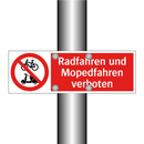 Radfahren und Mopedfahren verboten