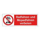 Radfahren und Mopedfahren verboten