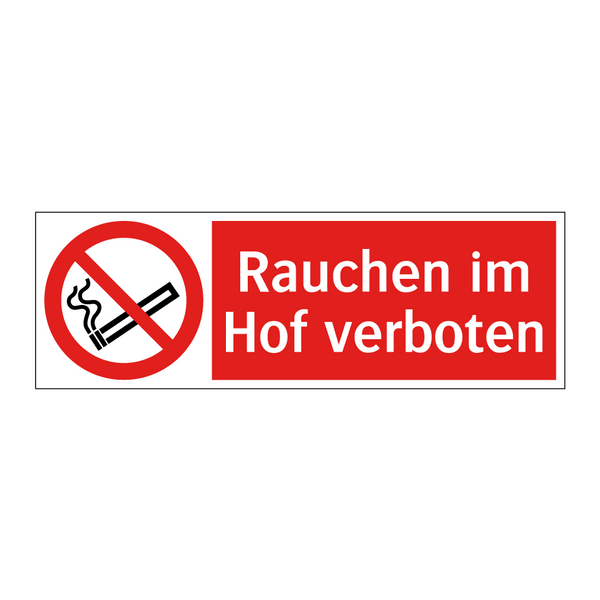 Rauchen im Hof verboten