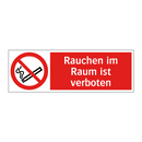 Rauchen im Raum ist verboten