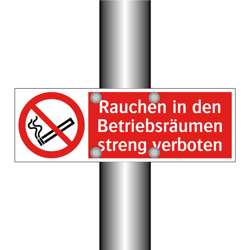 Rauchen in den Betriebsräumen streng verboten