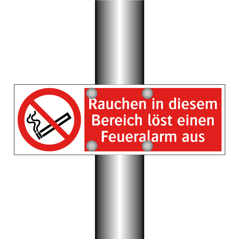 Rauchen in diesem Bereich löst einen Feueralarm aus