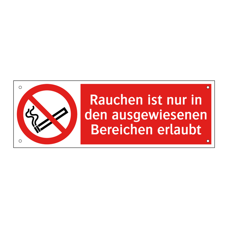 Rauchen ist nur in den ausgewiesenen Bereichen erlaubt