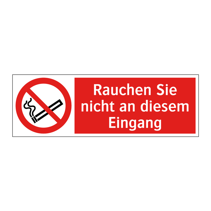 Rauchen Sie nicht an diesem Eingang