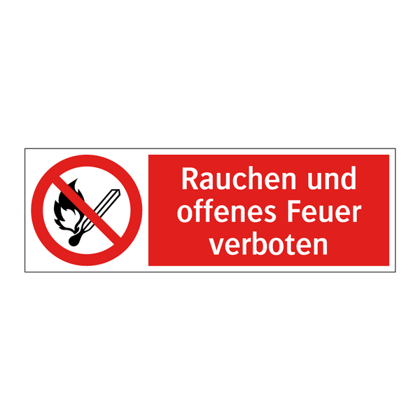 Rauchen und offenes Feuer verboten