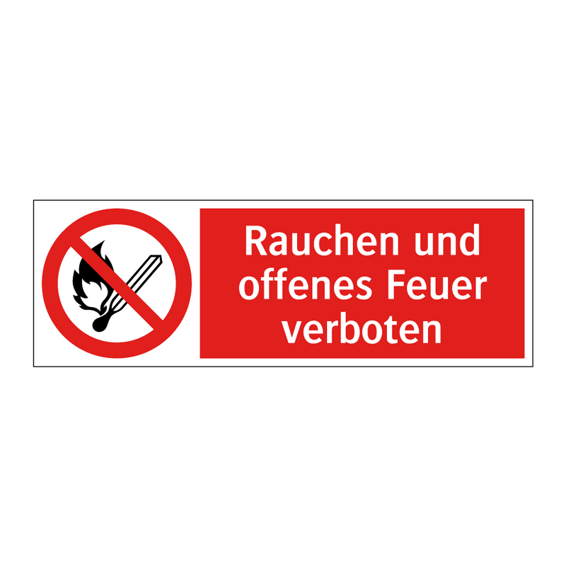 Rauchen und offenes Feuer verboten
