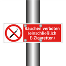 Rauchen verboten (einschließlich E-Zigaretten)