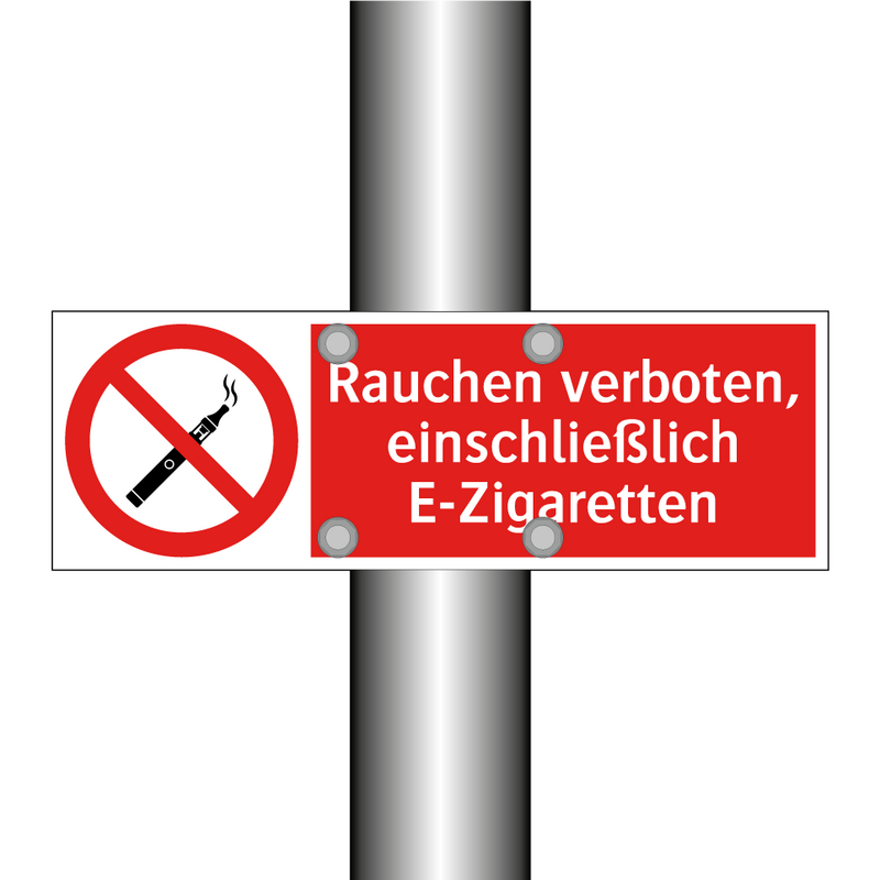 Rauchen verboten, einschließlich E-Zigaretten