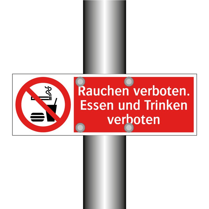 Rauchen verboten. Essen und Trinken verboten