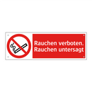 Rauchen verboten. Rauchen untersagt