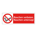 Rauchen verboten. Rauchen untersagt