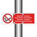 Rauchen verboten. Rauchfreies Grundstück. Rauchen verboten. Nichtrauchergrundstück