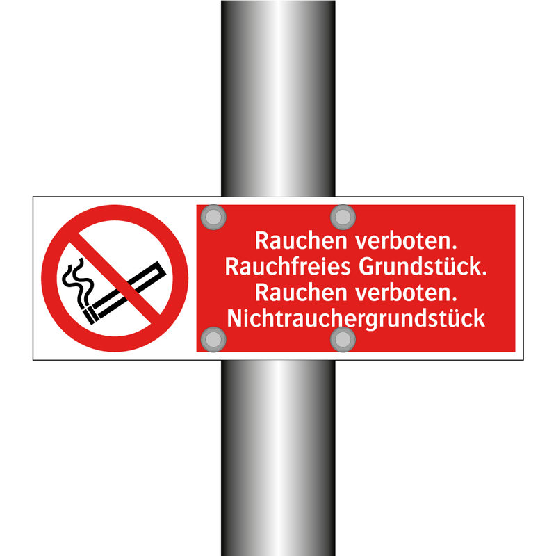 Rauchen verboten. Rauchfreies Grundstück. Rauchen verboten. Nichtrauchergrundstück