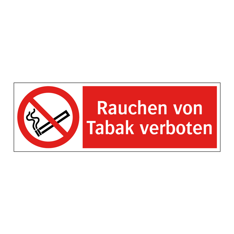 Rauchen von Tabak verboten