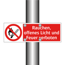 Rauchen, offenes Licht und Feuer verboten