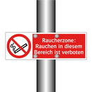 Raucherzone: Rauchen in diesem Bereich ist verboten