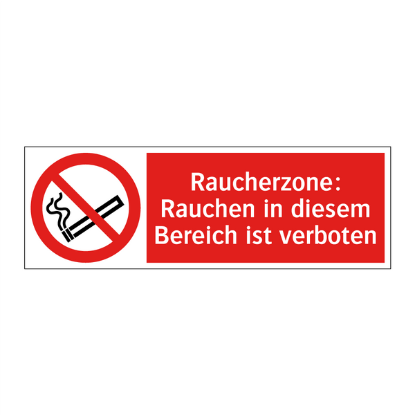 Raucherzone: Rauchen in diesem Bereich ist verboten
