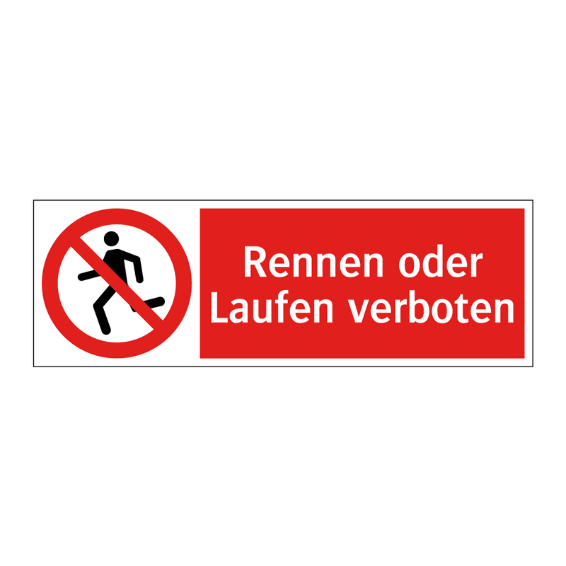 Rennen oder Laufen verboten