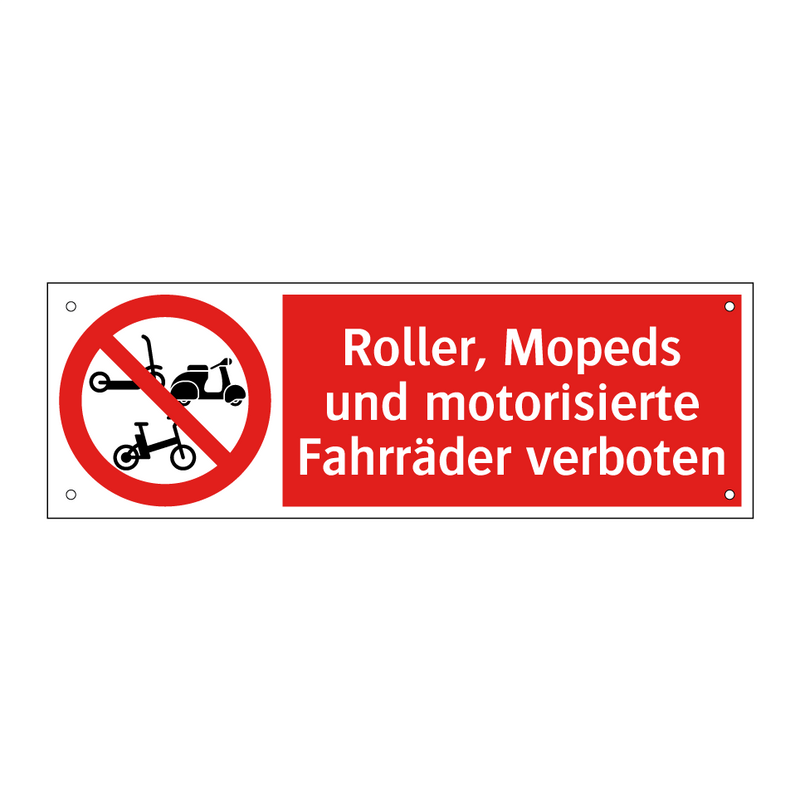 Roller, Mopeds und motorisierte Fahrräder verboten