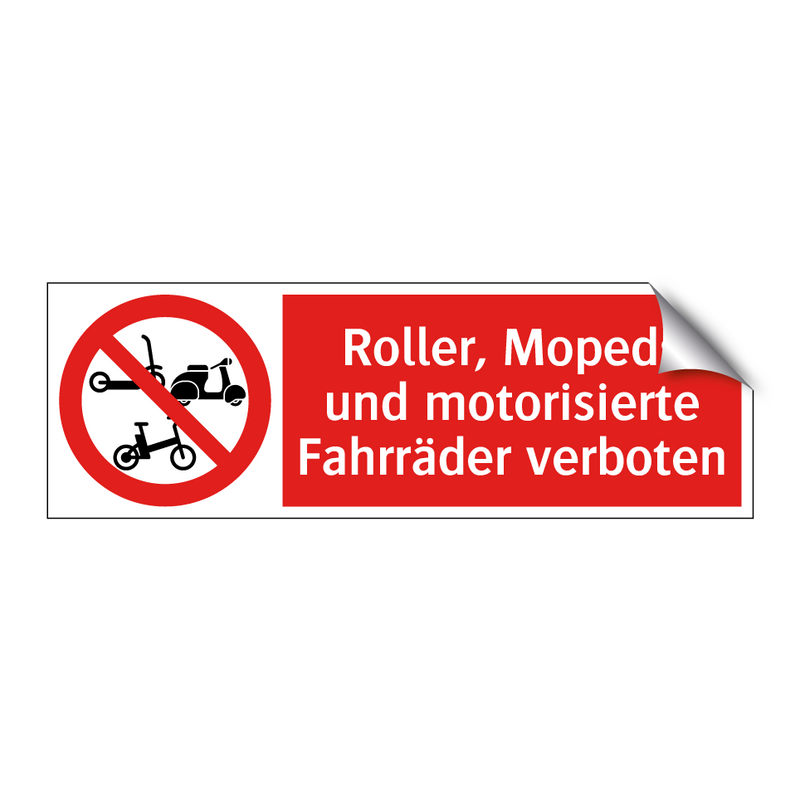 Roller, Mopeds und motorisierte Fahrräder verboten