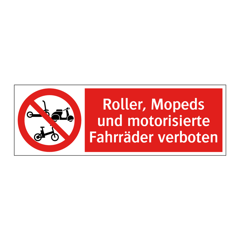 Roller, Mopeds und motorisierte Fahrräder verboten