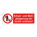 Schutt- und Müll- ablagerung bei Strafe verboten!