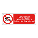 Schwimmen verboten! Eltern haften für ihre Kinder!