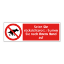 Seien Sie rücksichtsvoll, räumen Sie nach Ihrem Hund auf