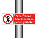 Smartphones benutzen beim Gehen verboten