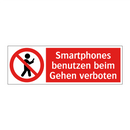 Smartphones benutzen beim Gehen verboten