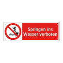 Springen ins Wasser verboten