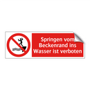 Springen vom Beckenrand ins Wasser ist verboten