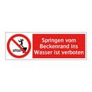 Springen vom Beckenrand ins Wasser ist verboten