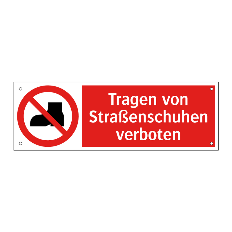 Tragen von Straßenschuhen verboten