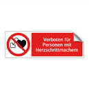 Verboten für Personen mit Herzschrittmachern