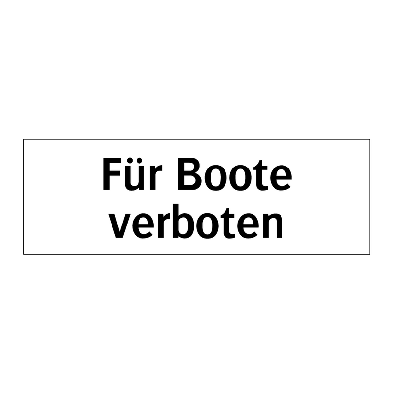 Für Boote verboten