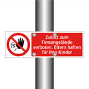 Zutritt zum Firmengelände verboten. Eltern haften für ihre Kinder